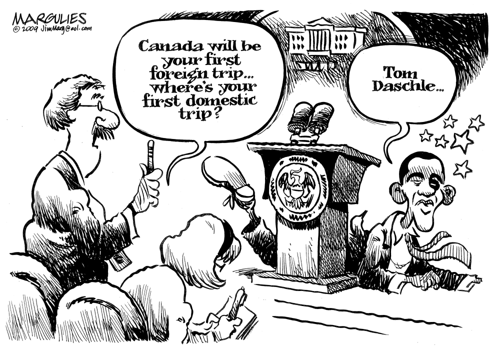 Obama trips over Daschle