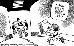 A-ROD ON STEROIDS  by Mike Keefe