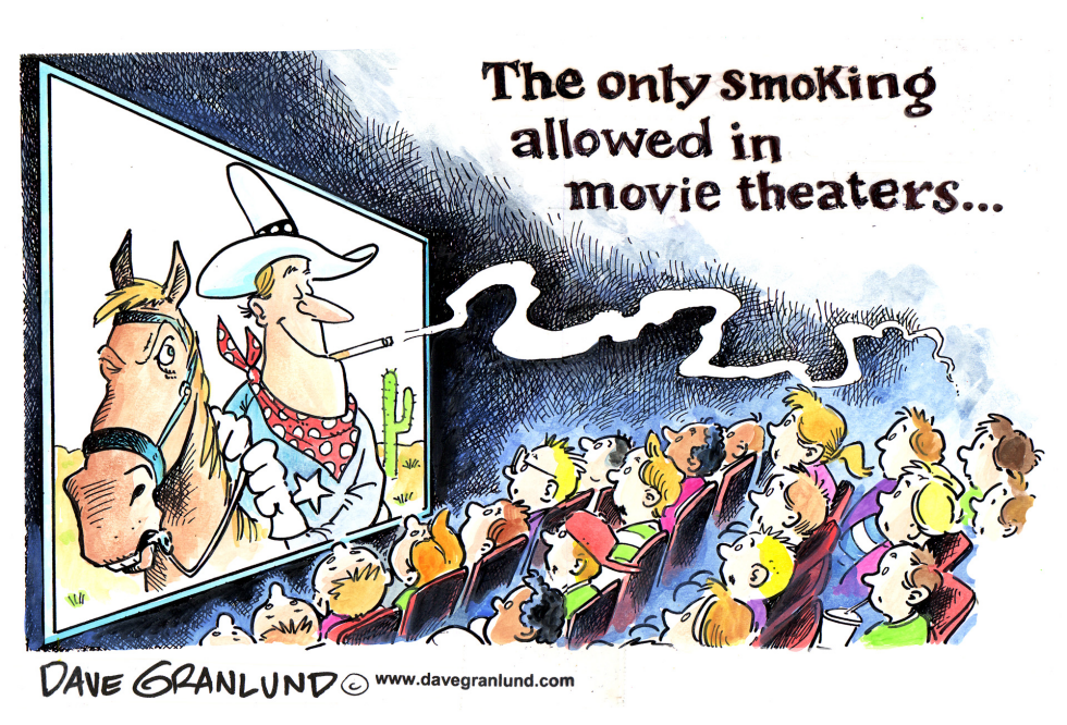 On screen cigarette smoking