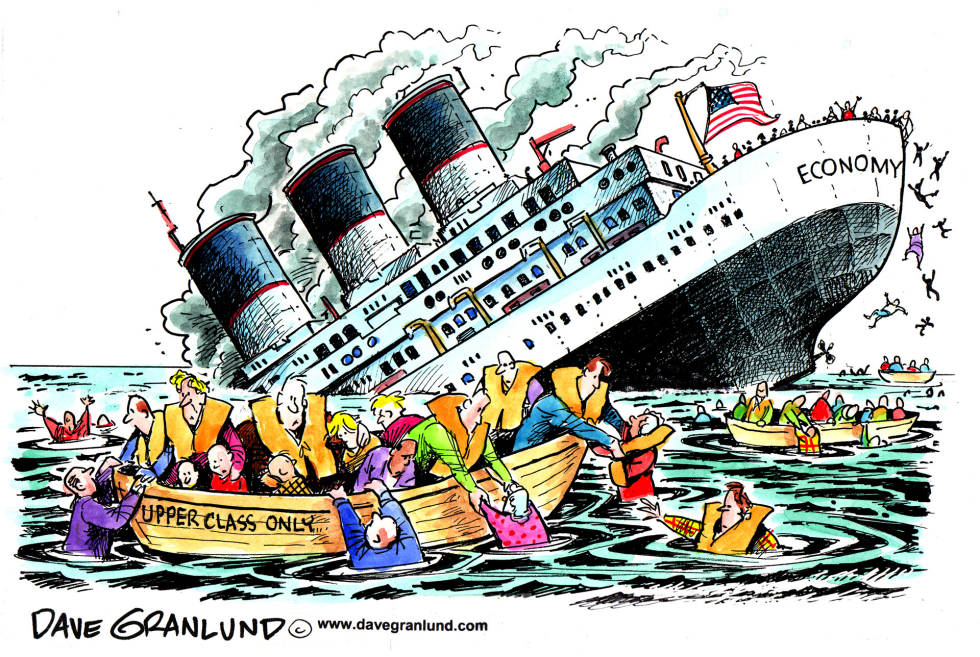  SINKING ECONOMY AND FEW LIFEBOATS by Dave Granlund