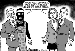 ISRAEL ELECTION SPLIT BW by Steve Greenberg