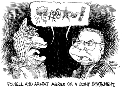 POWELL ARAFAT JOINT by Daryl Cagle