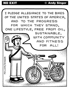 BICYCLE PLEDGE OF ALLEGIANCE by Andy Singer