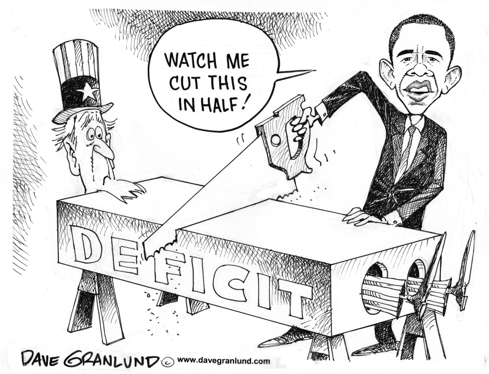  OBAMA  DEFICIT CUT PLEDGE by Dave Granlund