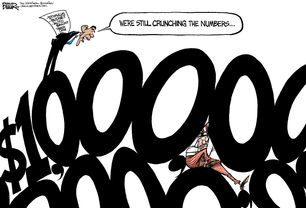 Obama Crunching Numbers COLOR