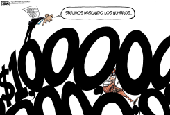 OBAMA MASCANDO NUMEROS /  by Nate Beeler