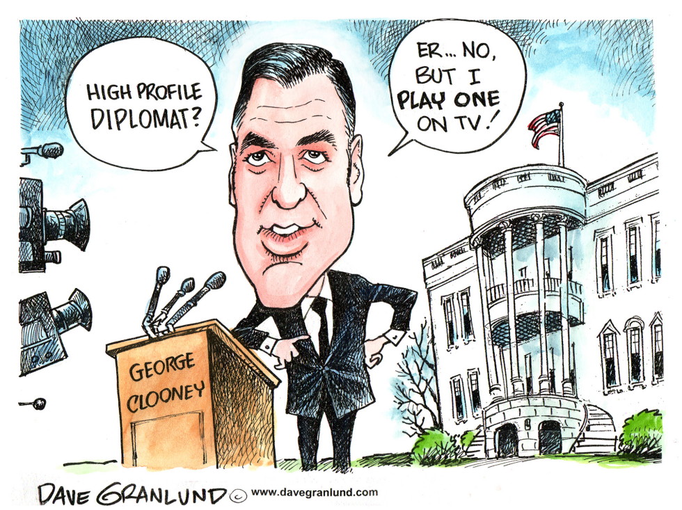  GEORGE CLOONEY DIPLOMAT by Dave Granlund