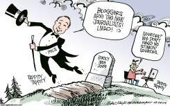 LOCAL CO POLIS ON ROCKY  by Mike Keefe
