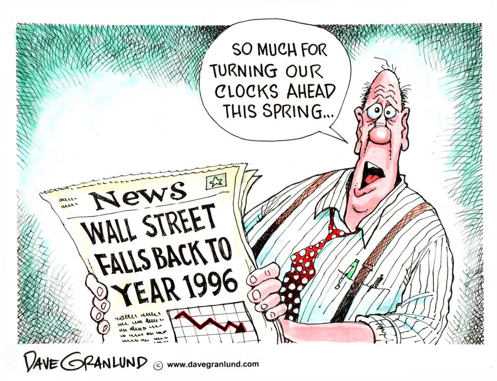  SPRING AHEAD AND FALL BACK ON WALL ST by Dave Granlund