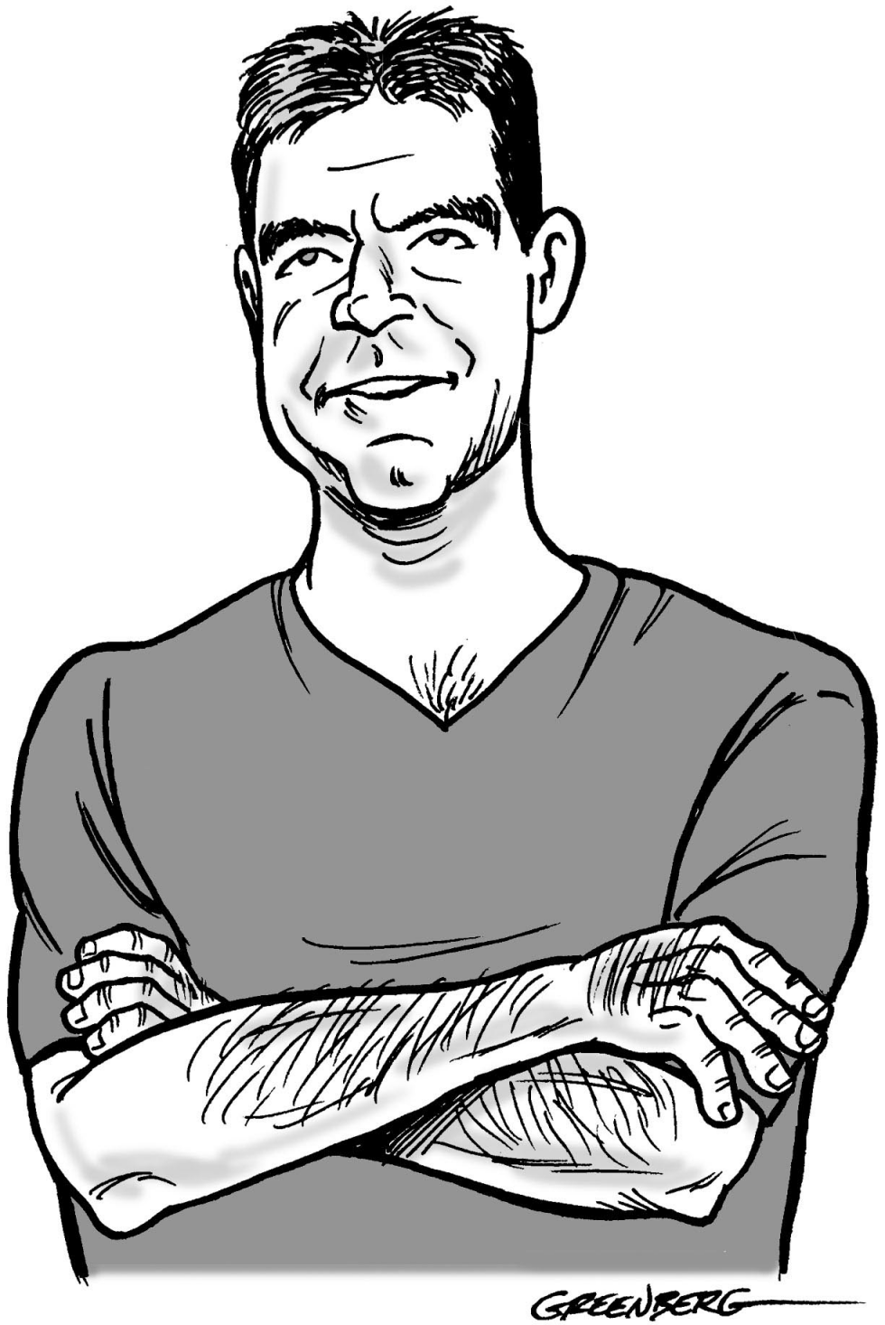 Simon Cowell caricature bw