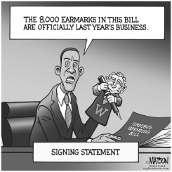 EARMARKS SIGNING STATEMENT by R.J. Matson