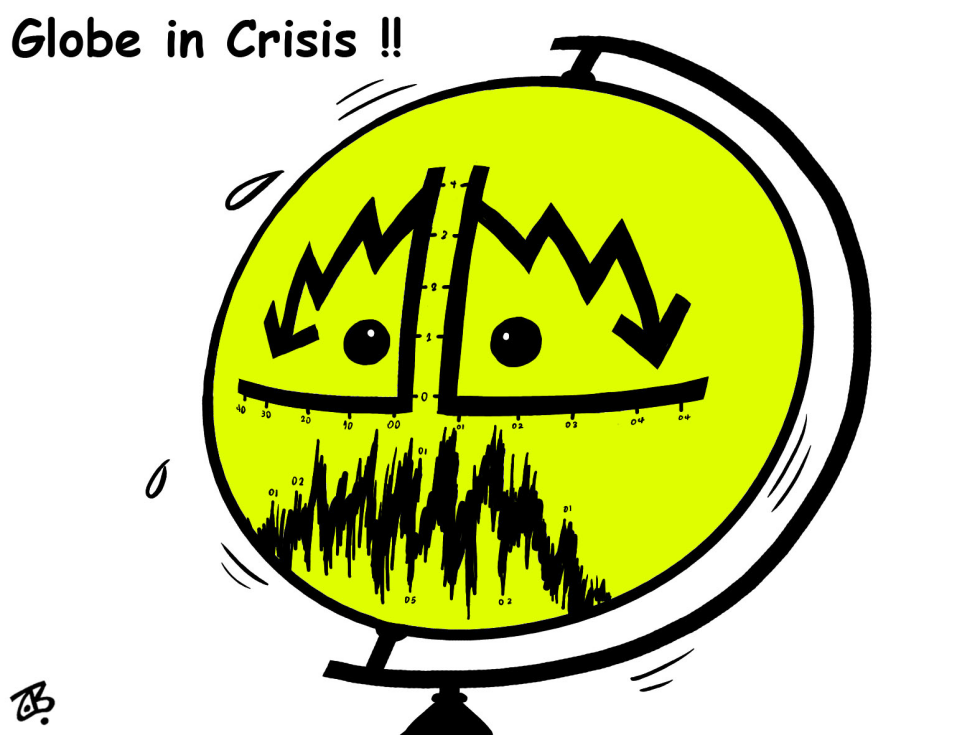  GLOBE IN CRISIS by Emad Hajjaj