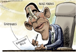 SIGNING EARMARKS-  by Joe Heller