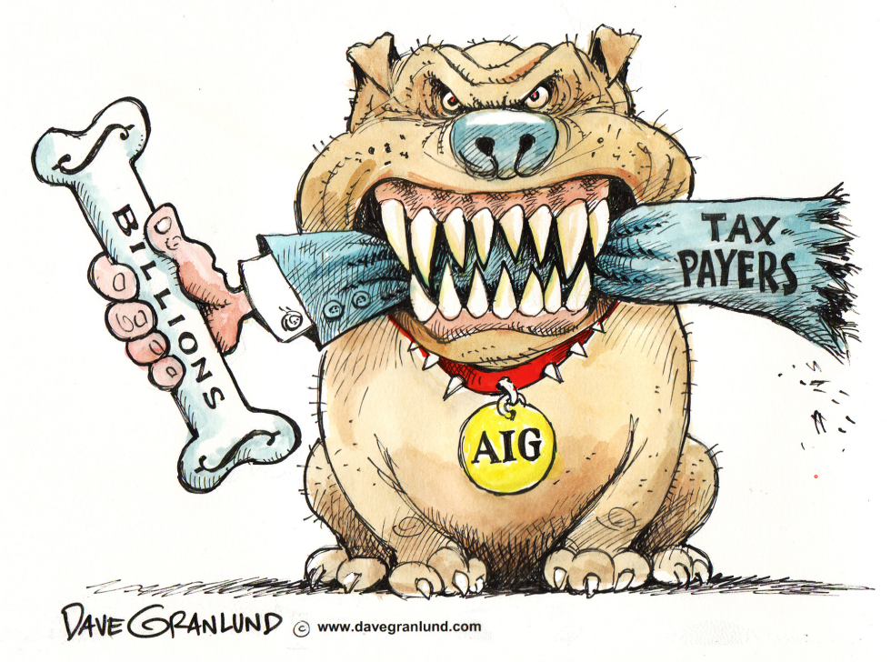  AIG BONES AND BONUSES by Dave Granlund