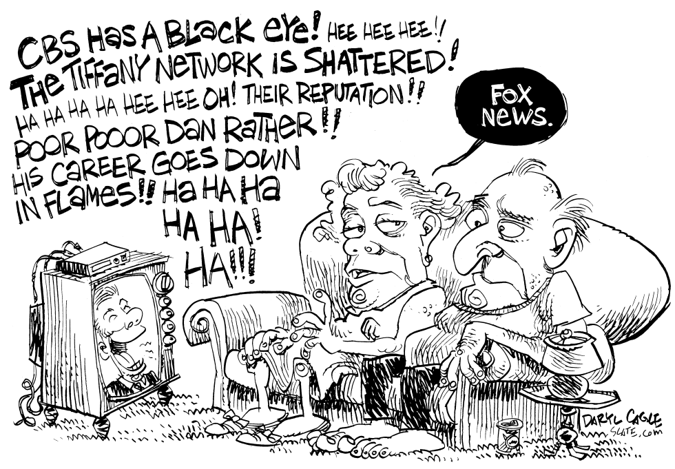  FOX AND DAN RATHER by Daryl Cagle