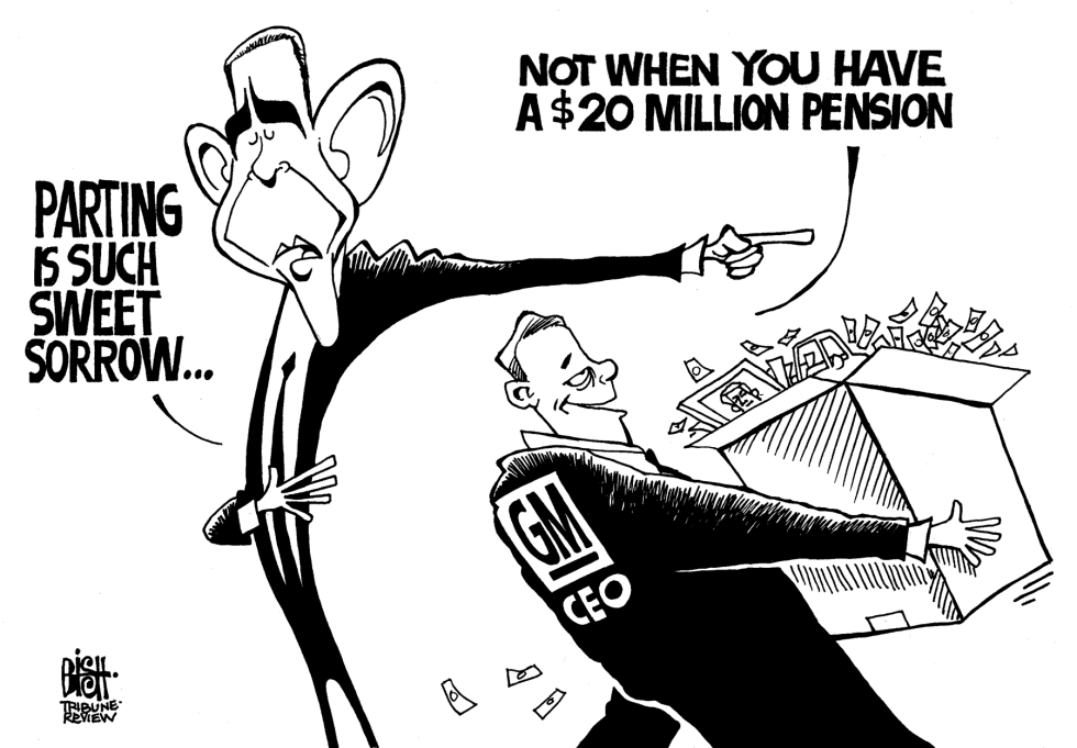 GM CEOs PENSION, b/w
