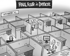 DETROIT FINAL FOUR BW by John Cole