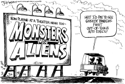 AUTO EXECS VS BANKERS by Joe Heller