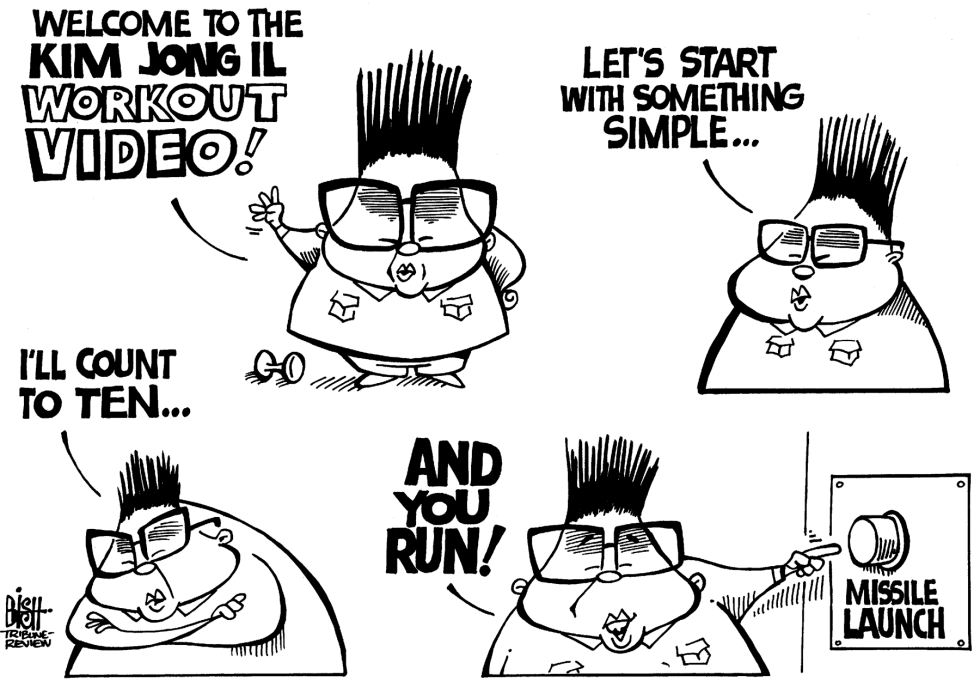 KIM JONG IL WORKOUT VIDEO, b/w