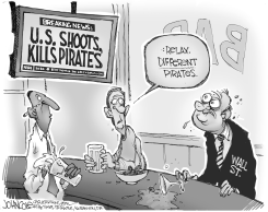 WALL STREET PIRATE BW by John Cole