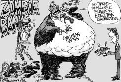 FLESH-EATING ZOMBIE BANKERS by Pat Bagley