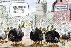 JOHN MADDEN RETIRES by Joe Heller