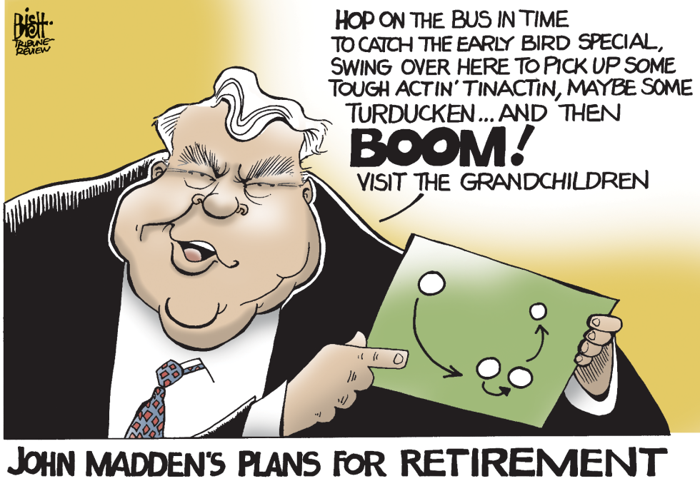 JOHN MADDEN RETIRES, COLOR