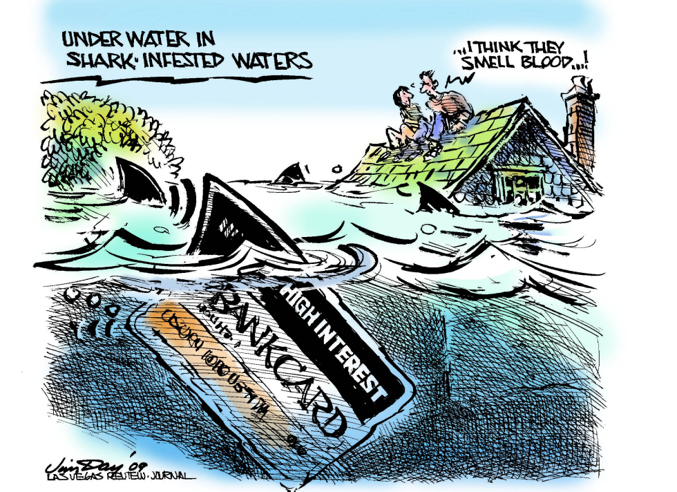 Underwater in shark-infested waters