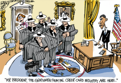 CREDIT CARD SHARKS  by Pat Bagley