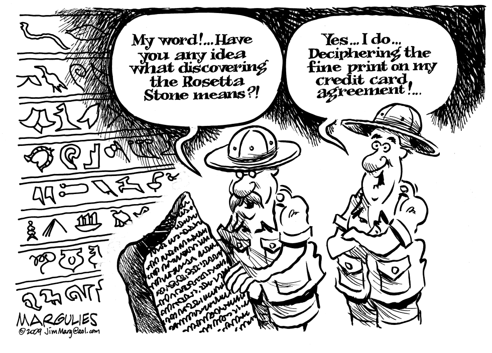 Credit card fine print