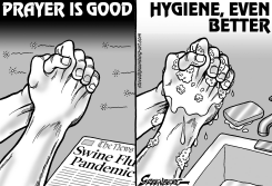 SWINE FLU HYGIENE BW by Steve Greenberg