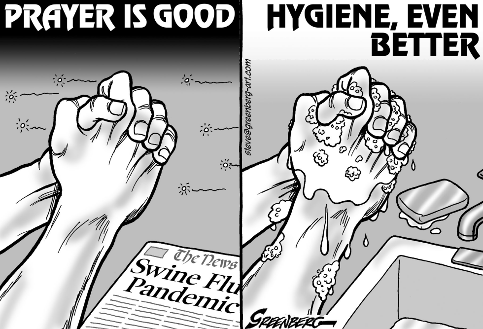 Swine flu hygiene bw