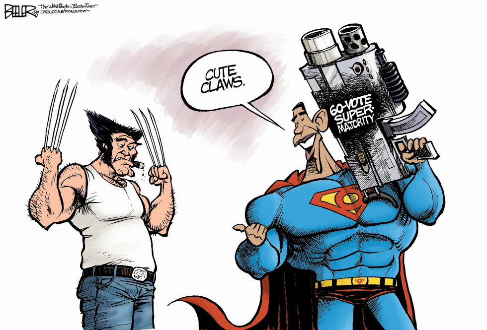  WOLVERINE AND OBAMA by Nate Beeler