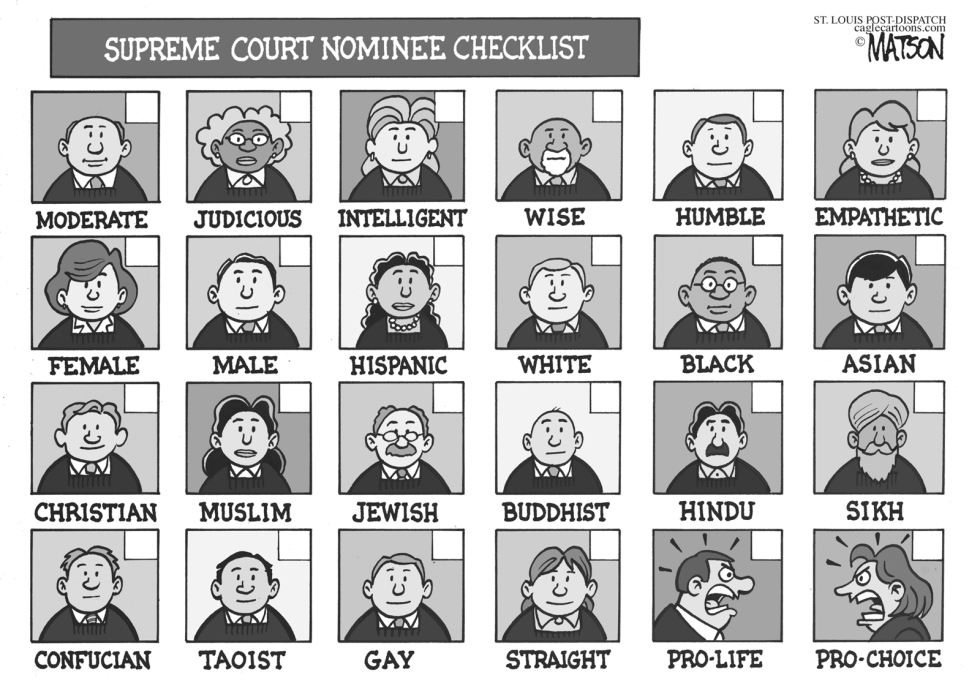  SUPREME COURT NOMINEE CHECKLIST by RJ Matson