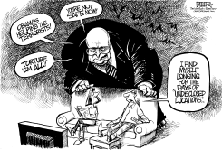 DICK CHENEY HANGS AROUND by Nate Beeler