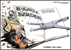 OBAMA TURNS THE PAGE by J.D. Crowe