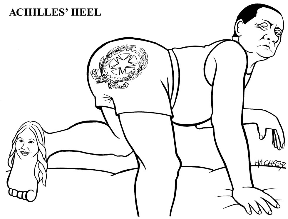 berlusconi- Achilles heel