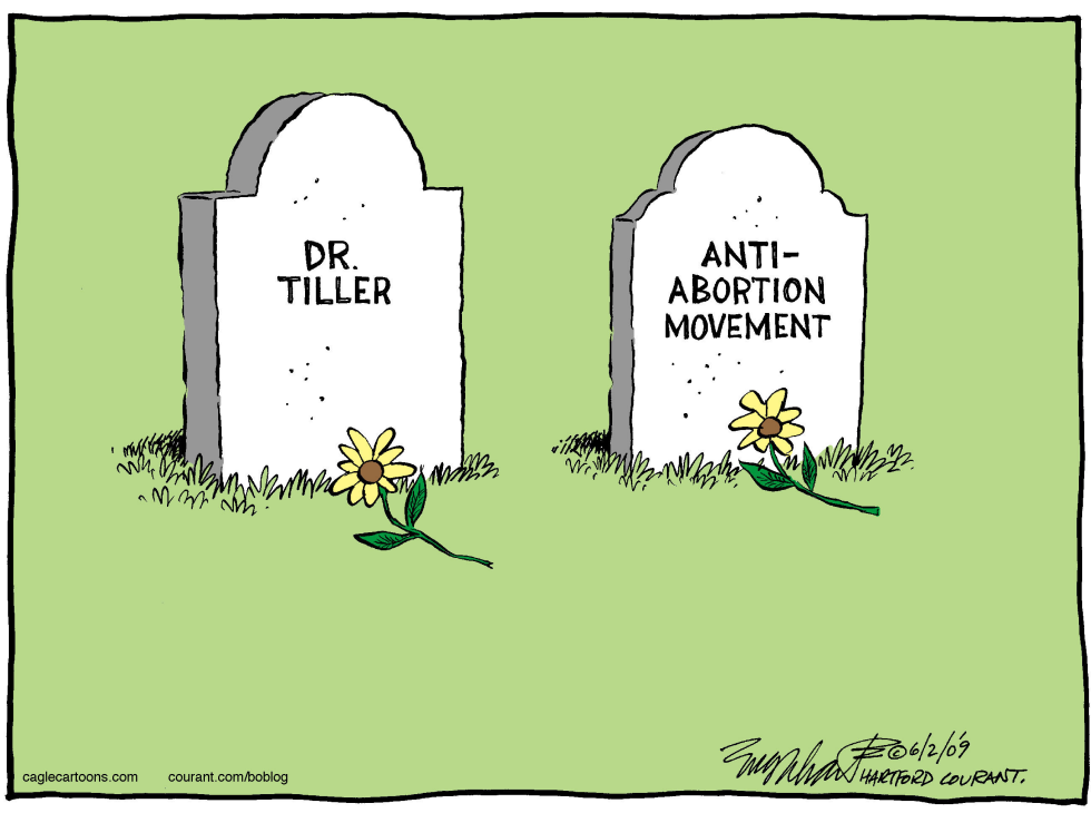 Cartoon Shows Graves for Dr. Tiller and Anti-Abortion Movement