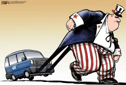 TIO SAM REMOLCANDO /  by Nate Beeler