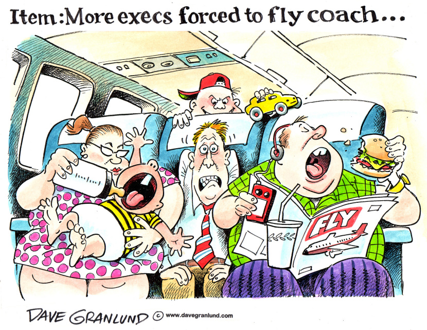 More execs flying coach