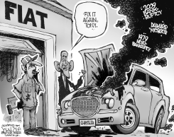 FIAT AND CHRYSLER BW by John Cole