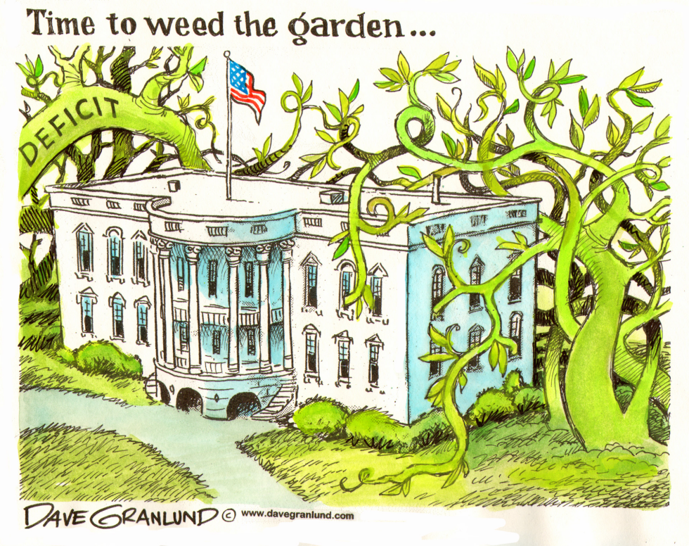  US DEFICIT AND WHITE HOUSE GARDEN by Dave Granlund