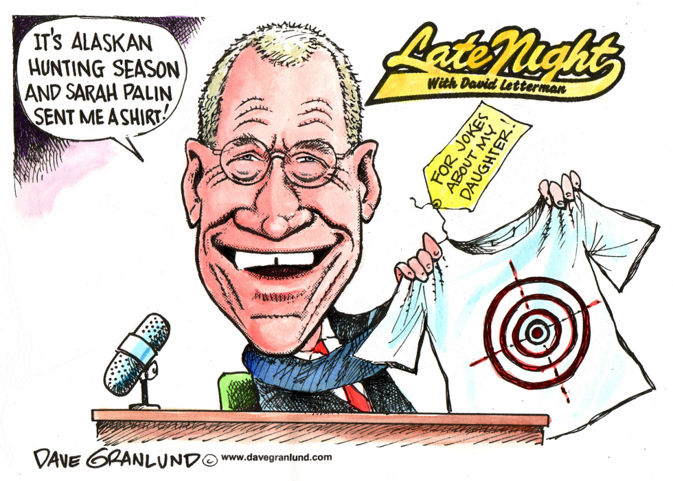  DAVID LETTERMAN AND PALIN FAMILY by Dave Granlund