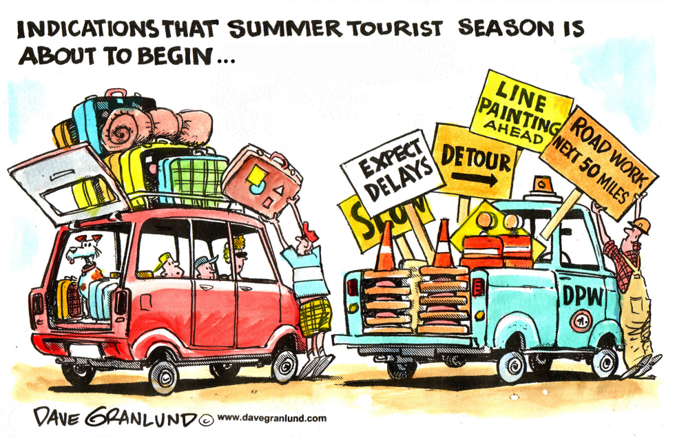Tourist travel and road work