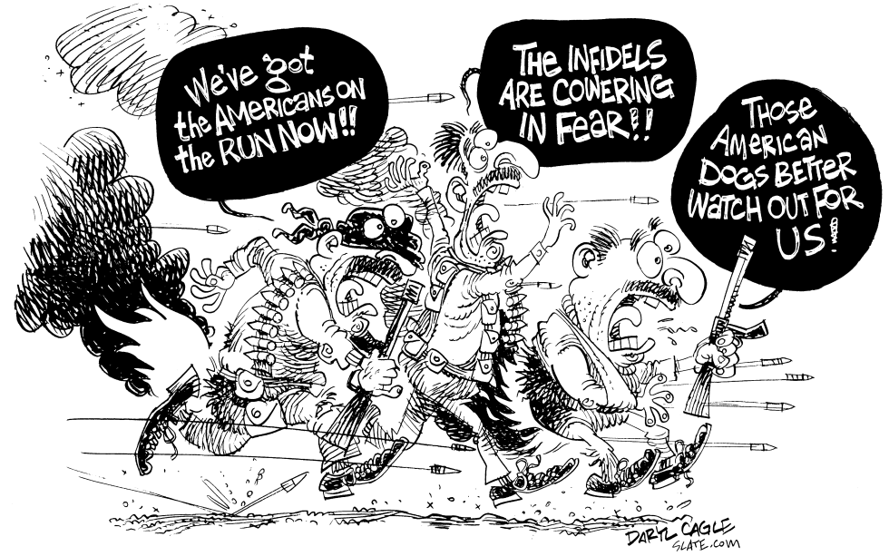  IRAQIS ON THE RUN by Daryl Cagle