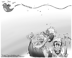 TWITTER AND IRAN BW by John Cole