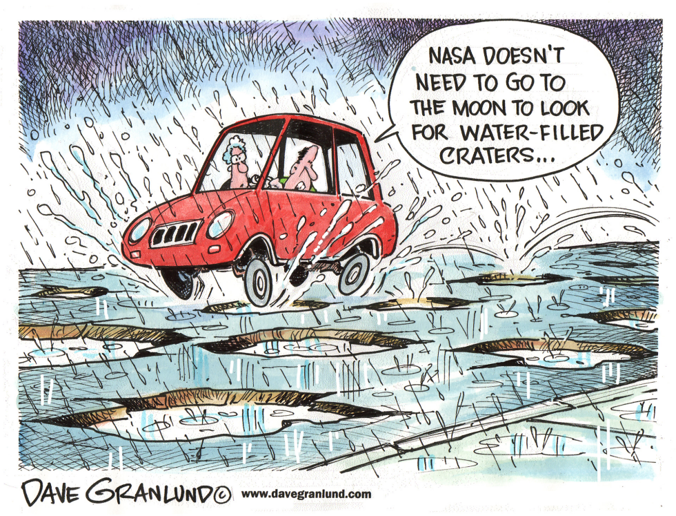 NASA and water-filled craters