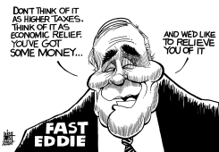 LOCAL- PA RENDELLS HIGHER TAXES, B/W by Randy Bish