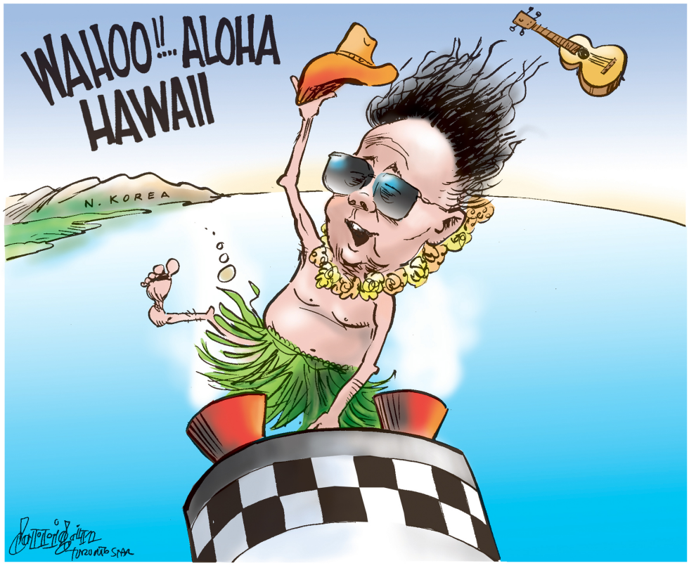 Kim Jong Il on his way to Hawaii