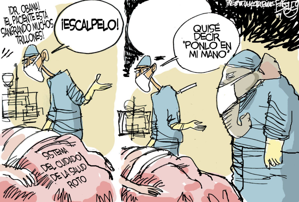  CUIDADO DE LA SALUD ROTO  by Pat Bagley